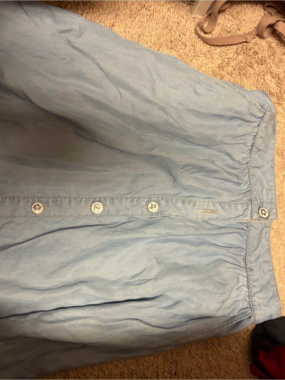 hinge Light Blue Chambray Skirt Top
